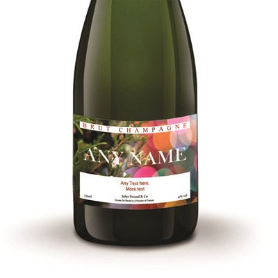 Buy And Send Personalised Champagne - Jules Feraud, Brut- Xmas 1 Label Gift Online